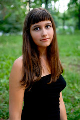 Naklejka premium girl in black dress