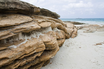 Sandstone on beach of Samed island, eastern of Thailand