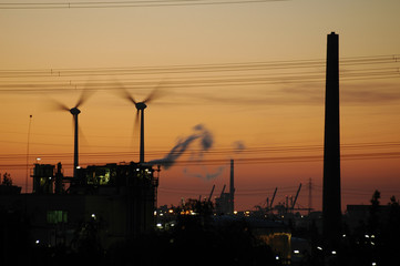Hamburger Hafen D&auml;mmerung