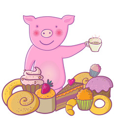 Tasty cartoon illustration