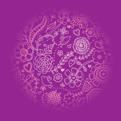 Floral design in purple