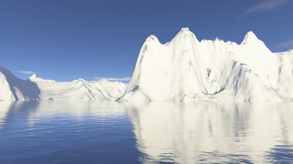 Obraz premium snow mountain and water