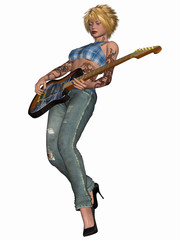 Fototapeta premium Popstar mit Gitarre