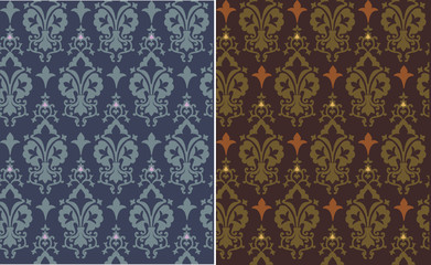 Seamless vector ornamental damask pattern