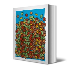 One 3d render Book  on white background