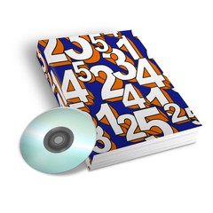 3d render Book and DVD on white background