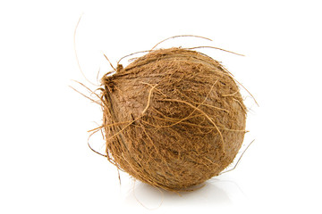 Fresh topical coconut isolated on white background