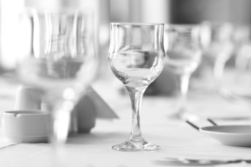 Wine glasses on the table - shallow depth of field