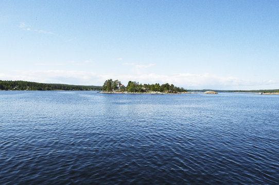 Blue sea in north Sweden