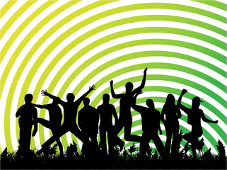 Fototapeta premium Illustration of people jumping