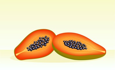 Beautiful juicy a papaya