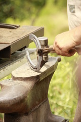 palefrenier au travail fer cheval men at work groom for horse