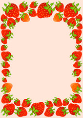Beautiful bright background from a juicy red strawberry