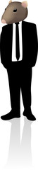 Rat face in suit representing corruption
