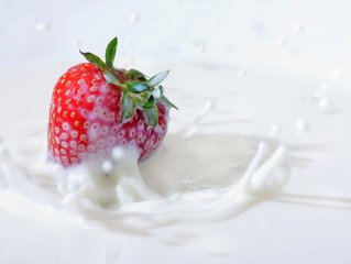 strawberries and milk