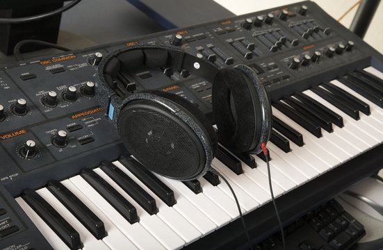 The synthesizer and headphones