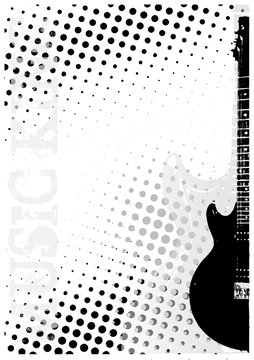 electric guitar dots poster background