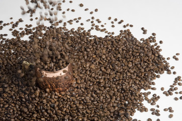 coffee cup and coffee beans