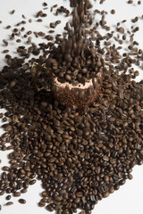 coffee cup and coffee beans