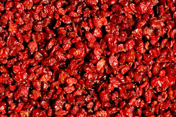 Background made of red dried raisins