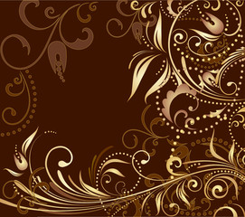 Floral background. Gold collection