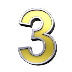 One digit from gold with chrome frame alphabet set
