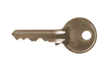 key isolated on white. clipping path included