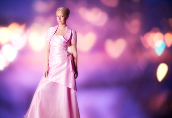 Woman in pink dress