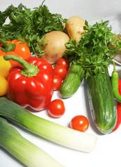 Fresh Vegetables, Fruits and other foodstuffs.