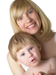 Portrait of mum with the son