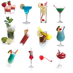 Crédence de cuisine en verre imprimé Cocktail Carte des cocktails II - de nombreux cocktails différents