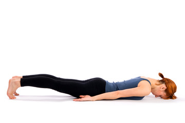 Fototapeta na wymiar Fit Slim Woman Practising Yoga