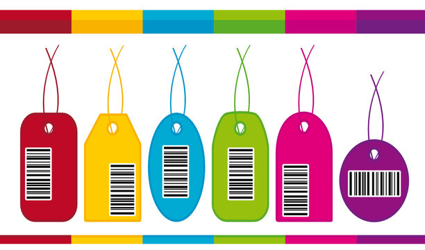 Shopping labels with bar codes