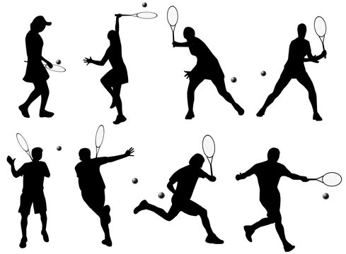 Tennis players illustration