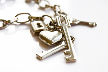 decoration in the manner of lock and heart