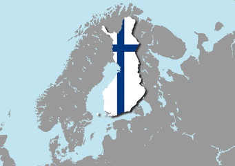 Finlandia mappa e bandiera © robodread