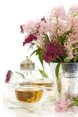 herbal tea and flowers