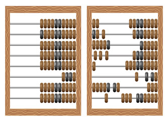 Wooden abacus isolated on white background