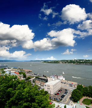 The Aerial View Of Saint Lawrence River Quebec