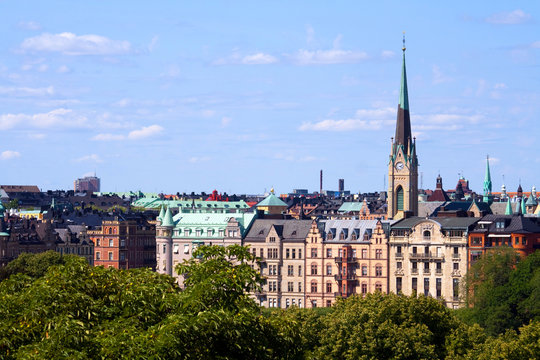 Häuserpanorama in Stockholm