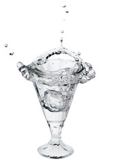 Splash of mineral water from glass