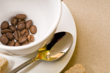 Coffee cup with bean