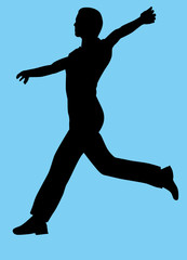 silhouette of jumping person