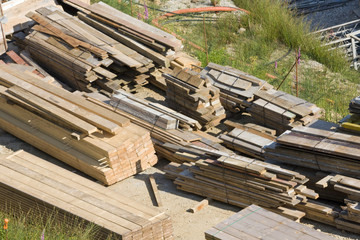 stack of wood for construction