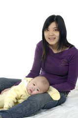 Asian mother and baby