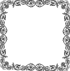 curled black frame design