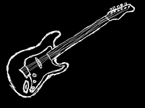 illustration guitare n&eacute;gatif
