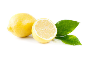 fresh lemon on white