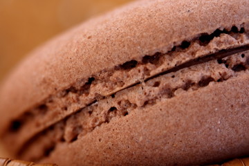 Close up de macaron au chocolat