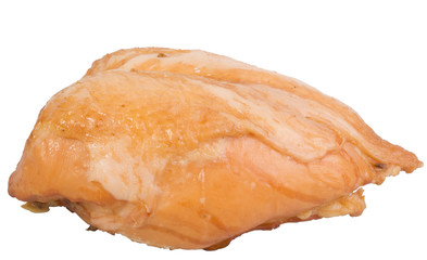 Smoked chicken breast on a white background